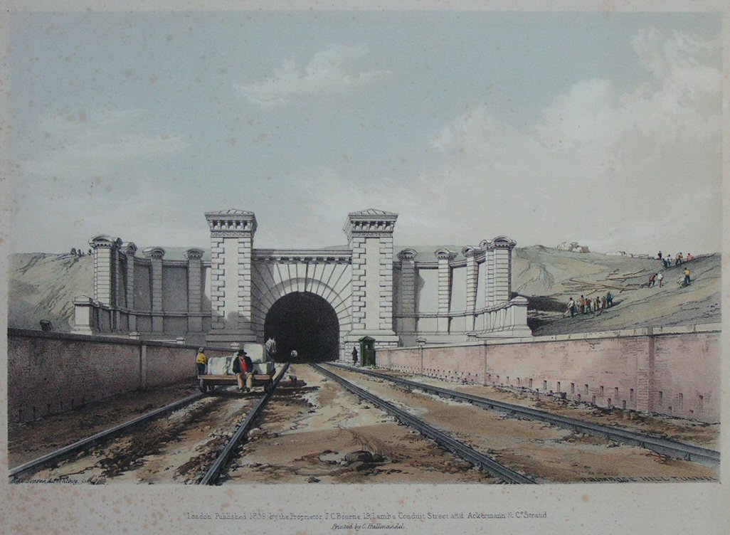 Lithograph - Primrose Hill Tunnel - Bourne